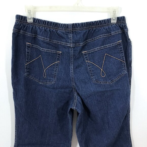 Just My Size Pull Up Denim Jeans Dark Wash Pockets 1X 16W Petite - Picture 4 of 7